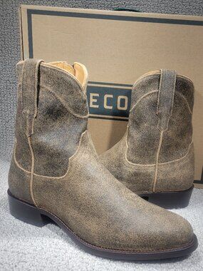 Tecovas The Dean Men's US Size 14 EE Granite Suede Western Zip Boots